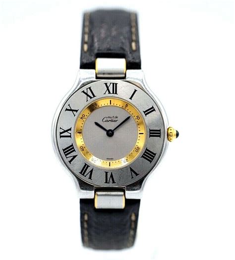 cartier watch womens gold|cartier must 21 women's watch.